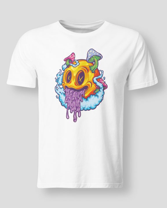 Psychedelic smiley with mushrooms